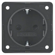 Berker 947792505 Compact Integro Flow Wandcontactdoos met randaarde en verhoogde aanraakbeveiliging, steekklemmen Antraciet Merkproduct