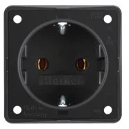 Berker 947782503 Compact Integro Flow Wandcontactdoos met randaarde en steekklemmen Zwart Korting