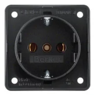 Actieprijs Berker 9418505 Compact Integro Flow Wandcontactdoos met randaarde en schroefliftklemmen Zwart