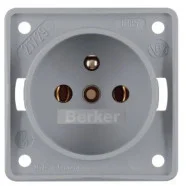 Berker 961852506 Compact Integro Wandcontactdoos met penaarde en schroefklemmen Grijs Meest Verkocht