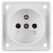 Berker 961952502 Compact Integro Wandcontactdoos verhoogd aanraakveilig met penaarde Polarwit Uitverkoop