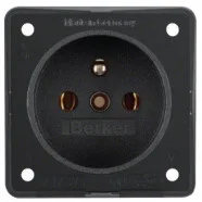 Berker 9619505 Compact Integro Wandcontactdoos verhoogd aanraakveilig met penaarde Zwart Finale Uitverkoop