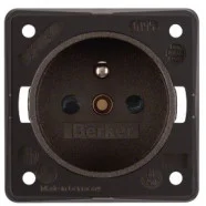 Berker 961952501 Compact Integro Wandcontactdoos verhoogd aanraakveilig met penaarde Bruin Direct Verzonden