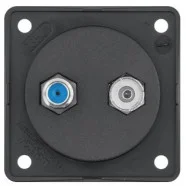 Berker 9456005 Compact Integro Flow Antennewandcontact-doos radio/SAT zwart Speciale Aanbieding