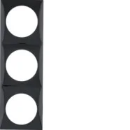 Berker 918192510 Compact Integro Flow Afdekraam 3-voudig zwart Veilige Betaling