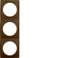 Fabrieksprijs Berker 918192511 Compact Integro Flow Afdekraam 3-voudig bruin mat