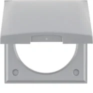 Berker 918282507 Compact Integro Flow Afdekraam 1-voudig met klapdeksel grijs Must-Have