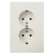 Veilige Betaling Berker 47726099 Q.1/Q.3/Q.7 Wandcontactdoos tweevoudig met randaarde en volle afdekplaat voor inbouwdoos 1,5-voudig Polarwit soft finish