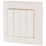 Express Levering Eaton 173413 xComfort Wandschakelaars universeel 55 mm systeem compleet 4-Voudig Wit glanzend