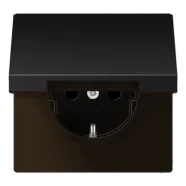 Exclusieve Aanbieding Jung AL 1520 NKL D Wandcontactdoos met beschermingscontact en klapdeksel 250V Dark (gelakt aluminium)