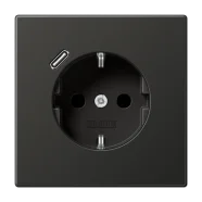 Finale Uitverkoop Jung AL 1520-18 C AN Wandcontactdoos en USB-laadcontactdoos type C Antraciet (gelakt aluminium)