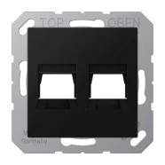 Alleen Vandaag Jung A 1569-2 WE SWM Afdekking (klikbevestiging) voor modular jack 2-voudig EMT, AMP, MTRJ A rang Grafietzwart mat