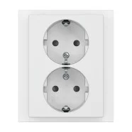 Dagaanbieding Busch Jaeger 202 EUJRB-884 Platform 63 Dubbele wandcontactdoos met randaarde met verhoogde aanraakbeveiliging Voor enkele inbouwdoos Studiowit mat