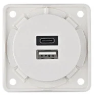 Berker 926202509 Compact Integro USB A+C oplaadcontactdoos 3 A/230 V Polarwit mat Actieprijs
