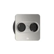 Superprijs Bachmann 946.005 Inbouwunit Twist 2 RVS look 1x230V + 1x USB A/C