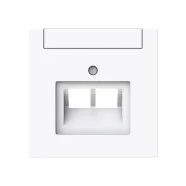 Shop Nu Busch Jaeger 1803-02-44G Busch-art linear Centraalplaat met labelveld Data aansluiting 2-voudig Studiowit