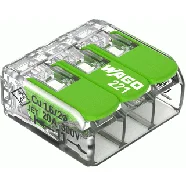 Wago 221-423 Lasklem 3x 4mm Groen (doos 50 stuks) Seizoensaanbieding