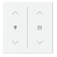 Busch Jaeger LFDW/A.2.63.11-84 Future Linear Afdekking 2-voudig wip voor keypad met symbool “Dimmen/Jaloezie" Studiowit Favoriet
