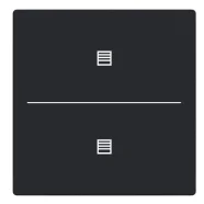 Busch Jaeger LFJT/A.2.63.11-885 Future Linear Afdekking 2-voudig wip voor keypad met symbool “Jaloezie" Zwart mat Hoge Kwaliteit