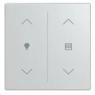 Superprijs Busch Jaeger LFDW/A.2.63.11-83 Future Linear Afdekking 2-voudig wip voor keypad met symbool “Dimmen/Jaloezie" Aluzilver