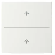 Tijdelijk Beschikbaar Busch Jaeger LFBT/A.2.55.11-914 Busch-balance SI Afdekking 2-voudig voor keypad met symbool “Verlichting” Studiowit