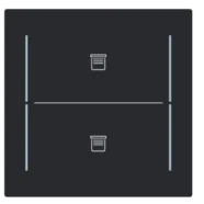 Busch Jaeger LFJT/A.2.70.11-45M Busch-art linear Afdekking 2-voudig wip voor keypad met symbool “dimmen" Zwart mat Speciale Aanbieding