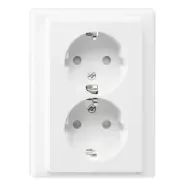 Schneider Electric Merten MTN2420-1419 M-Smart Dubbel stopcontact Inbouw Randaarde 2-voudig Voor enkele inbouwdoos Polarwit Op = Op