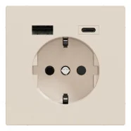 Schneider Electric Merten MTN2367-6033 Systeem Design Wandcontactdoos met randaarde en USB Type A+C Sahara Betrouwbaar