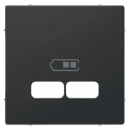 Exclusieve Aanbieding Schneider Electric Merten MTN4367-6052 Systeem Design Centraalplaat voor USB-oplader Metaal Mocca