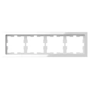 Schneider Electric Merten MTN4040-6520 Systeem Design D-Life 4-voudig afdekraam Glas Wit Favoriet