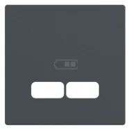 Schneider Electric Merten MTN4367-0414 Systeem M Centraalplaat voor USB-oplader Antraciet Beste Prijs