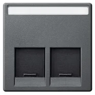 Seizoensaanbieding Schneider Electric Merten MTN466514 Systeem M Inzetstuk RJ45 Actassi Tekstveld 2-voudig Antraciet