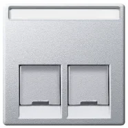 Schneider Electric Merten MTN466560 Systeem M Inzetstuk RJ45 Actassi Tekstveld 2-voudig Aluminium Betaalbaar