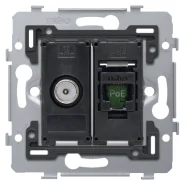 Favoriet Niko 170-79238 Combinatie coax met RJ45-aansluiting UTP Cat. 6, klaar voor PoE++, vlakke uitvoering, incl. sokkel 71 x 71 mm met schroefbevestiging. Ziggo goedgekeurd