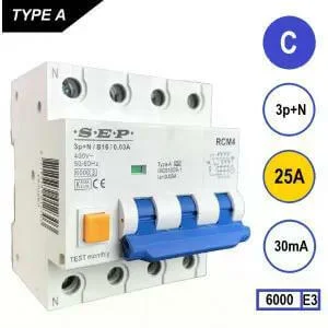 SEP aardlekautomaat 25A, 300 mA, 3+N-polig Actieprijs