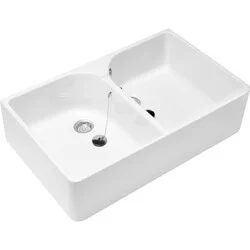 Villeroy & Boch O.Novo dubbele gootsteen wit ceramic+ (79,5 x 22 x 50 cm) Dagaanbieding