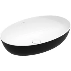Korting Villeroy & Boch Artis opzetwastafel ovaal coal black (61 x 41 cm)