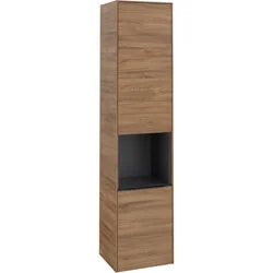 Villeroy & Boch Subway 3.0 hoge kast scharnier rechts, meubelgreep Volcano Black, 400 x 1710 x 362 mm Korting
