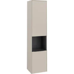 Villeroy & Boch Subway 3.0 hoge kast scharnier links, meubelgreep Volcano Black, 400 x 1710 x 362 mm Seizoensaanbieding