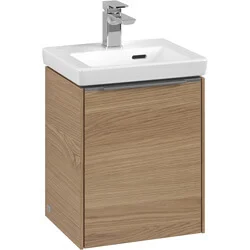 Nu Kopen Villeroy & Boch Subway 3.0 wastafelonderkast scharnier links, meubelgreep aluminium glanzend, 351 x 429 x 309 mm
