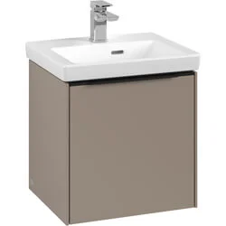 Gereduceerde Prijs Villeroy & Boch Subway 3.0 wastafelonderkast scharnier links, meubelgreep Volcano Black, 423 x 429 x 377,5 mm