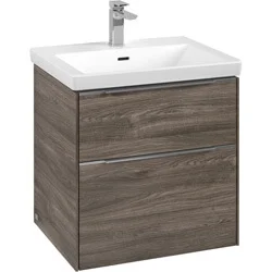 Villeroy & Boch Subway 3.0 wastafelonderkast met LED-verlichting, meubelgreep aluminium glanzend, 572 x 576 x 478 mm Premium