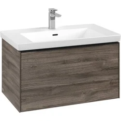 Villeroy & Boch Subway 3.0 wastafelonderkast met LED-verlichting, meubelgreep Volcano Black, 772 x 429 x 478 mm Beperkte Voorraad