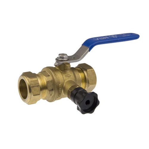 Superprijs VSH Super kogelstopkraan knel met aftapgelegenheid 22 mm