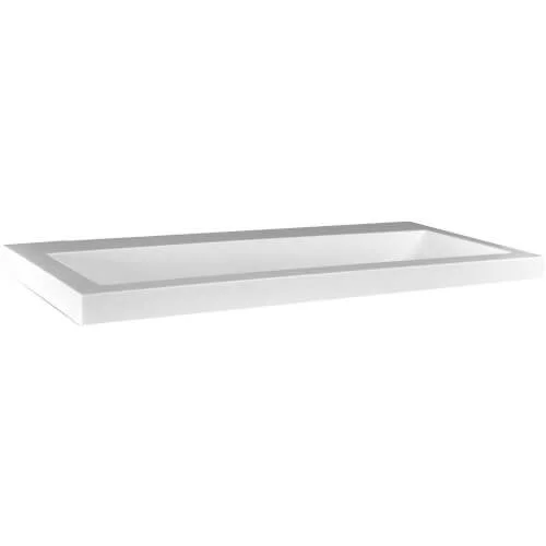 Wiesbaden losse kunstmarmer wastafel zonder kraangat 80 x 36 wit Seizoensaanbieding