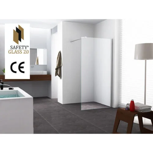 Wiesbaden Graffic inloopdouche, 10 mm nano safety glass folie helder glas Express Levering