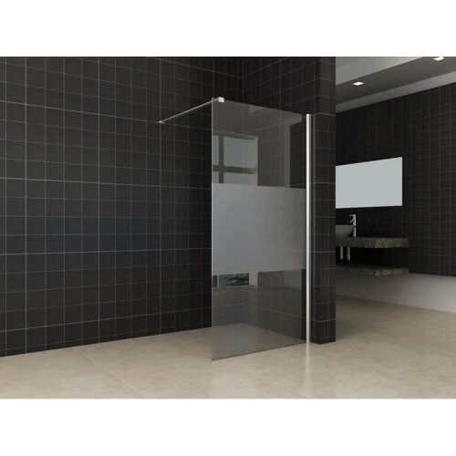 Wiesbaden Comfort inloopdouche, 10 mm nano helder glas met melkglas middenband Express Levering