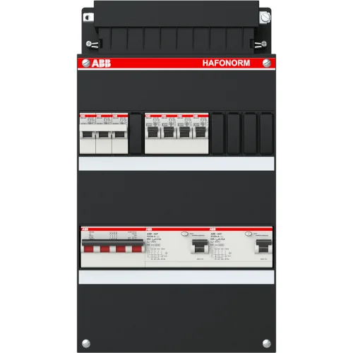 ABB HAF Hafonorm 3-fase groepenkast met 4 groepen, 2 aardlekschakelaars, 4-polige hoofdschakelaar en 3-fase kookgroep Nu Kopen