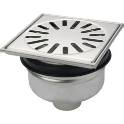 Direct Beschikbaar Aquaberg RVS put/opzetstuk met onderaansl. 50mm verstelbaar met PPC reukslot 50mm 150x150mm