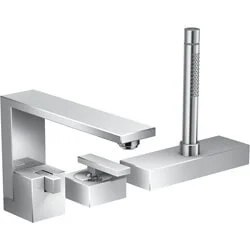 Laatste Versie AXOR Edge 3-gats inbouw badrandkraan met handdouche